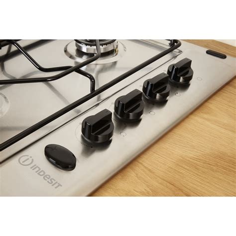 indesit aria 58cm 4 burner gas hob stainless steel